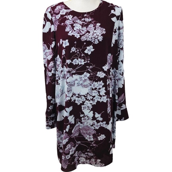 NWT BCBG MaxAzria Ashton Floral Layered Dress Long Sleeve Size M - Picture 2 of 10